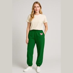 Aeropostale Aero Green Joggers Sweatpants with Butterfly graphic Size Small  NEW